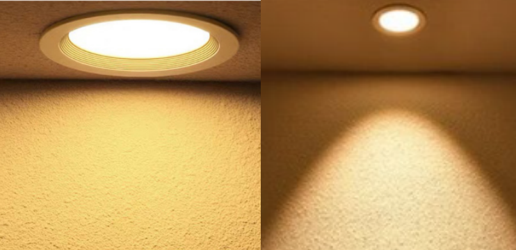 What are the differences between spotlights and downlights?