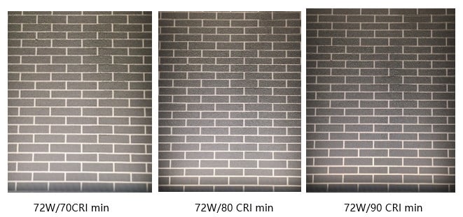 Different effects of different CRI for outdoor wall lighting