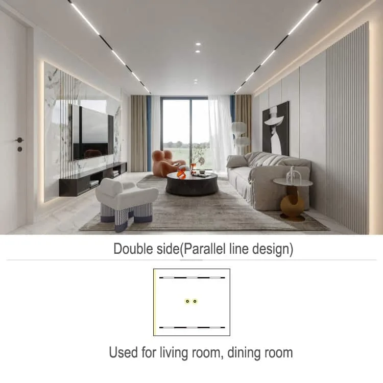 double side design magnetic track lighting