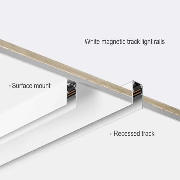 white magnetic track light rail