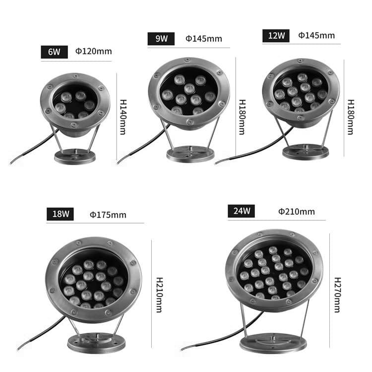 thumbnail image 2 of Pond Lights LED Underwater Light 360° Adjustable Waterproof Fountain Lights Submersible Spotlight For Ponds Fountain Waterfall Aquarium 2 of 13
