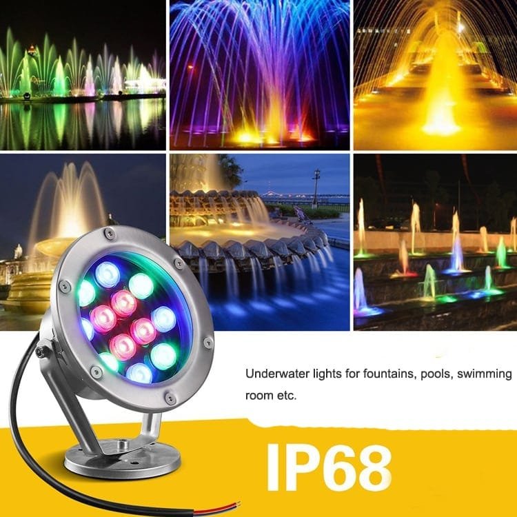 thumbnail image 2 of Pond Lights LED Underwater Light 360° Adjustable Waterproof Fountain Lights Submersible Spotlight For Ponds Fountain Waterfall Aquarium 2 of 13