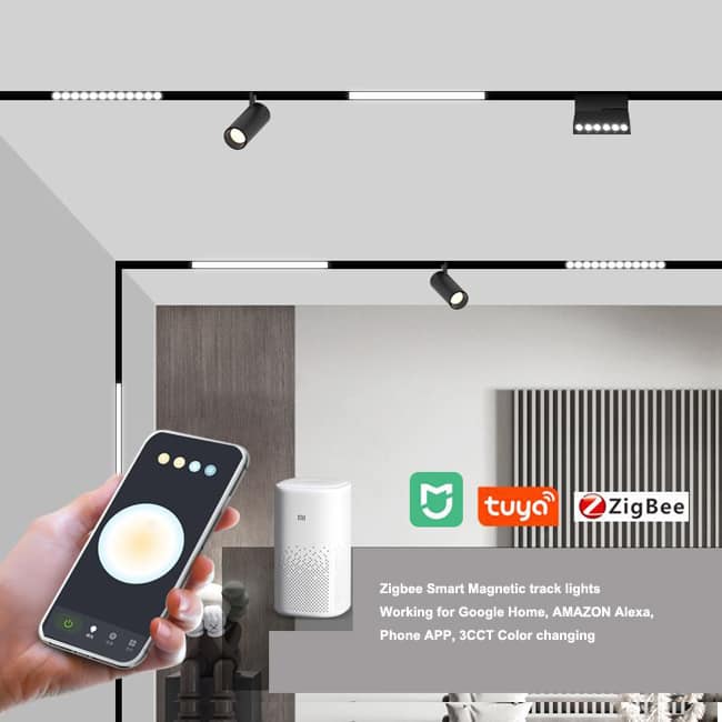 smart dimmable magnetic track lighting system