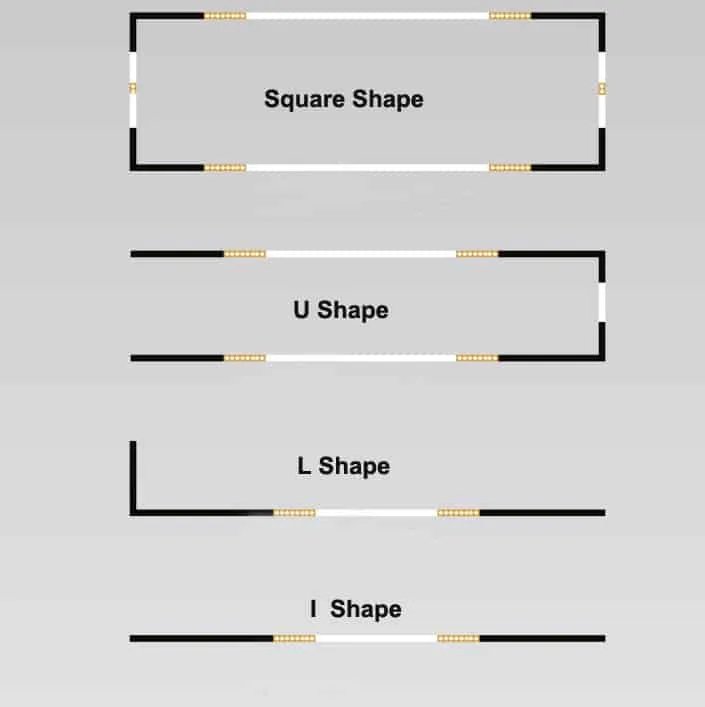 Design shape of magnetic track lighting system