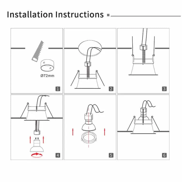 gu10 downlights installation