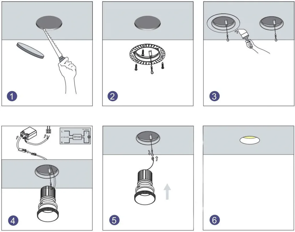 Trimless downlights installation guide