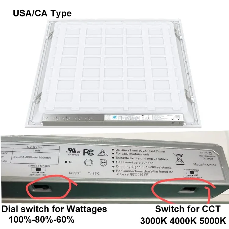 Tunable led panel lights 2x2