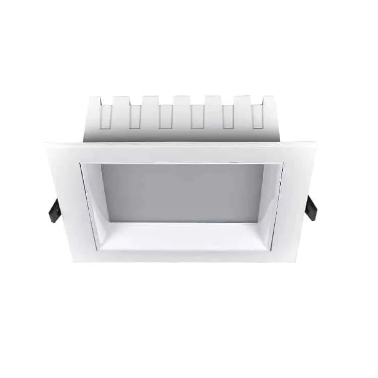 White recessed square downlights