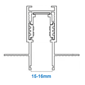 15mm width magnetic track rail