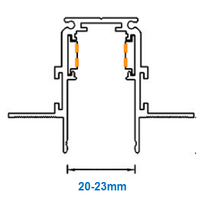 20mm width magnetic rail
