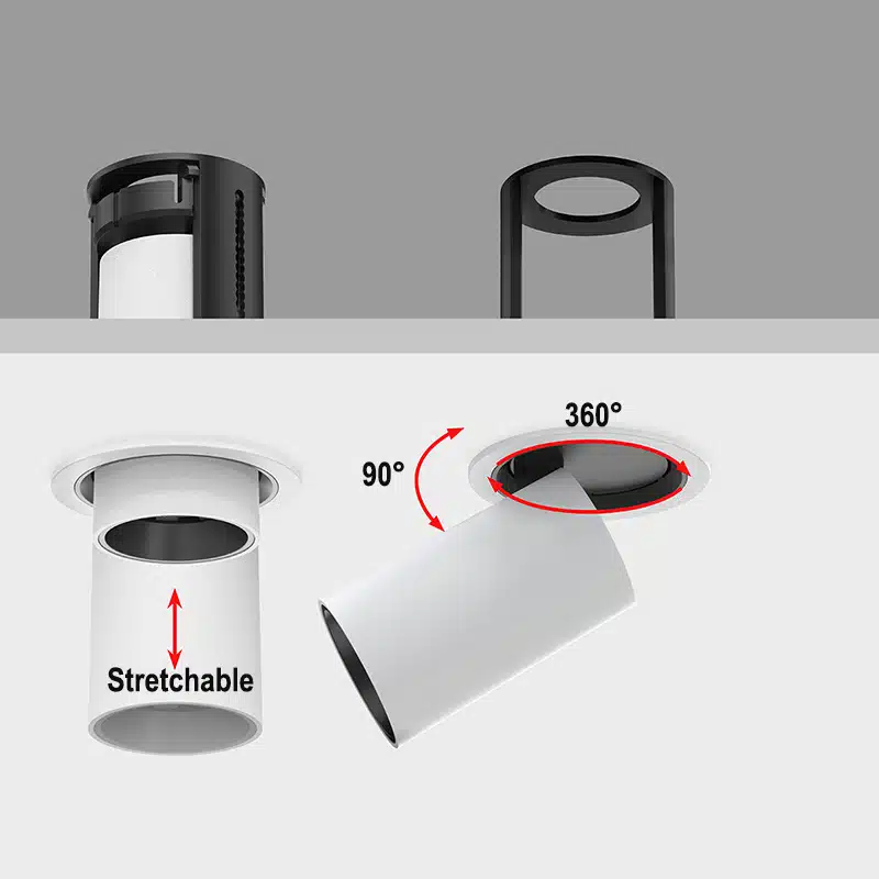 Stretchable adjustable spotlights