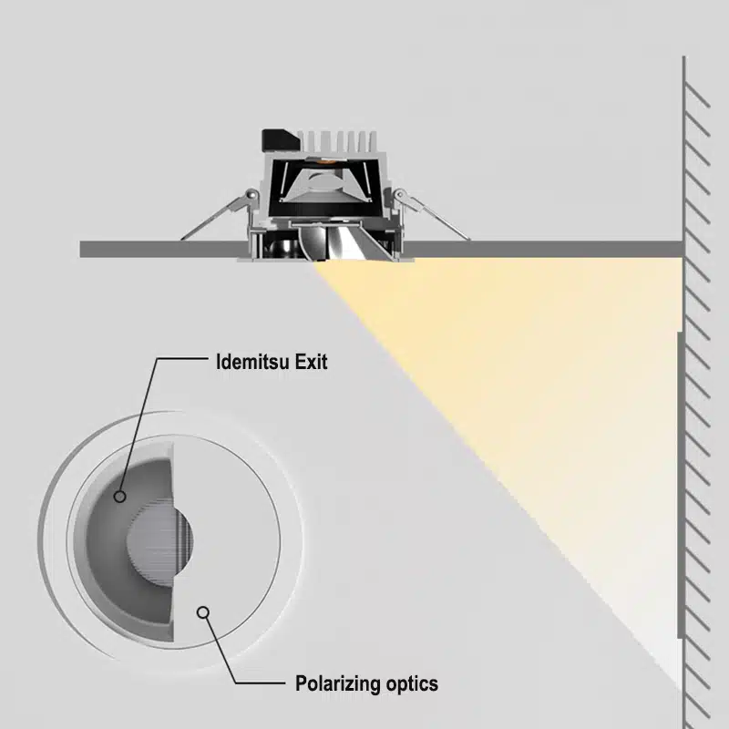 Asymmetrical recessed spotlight