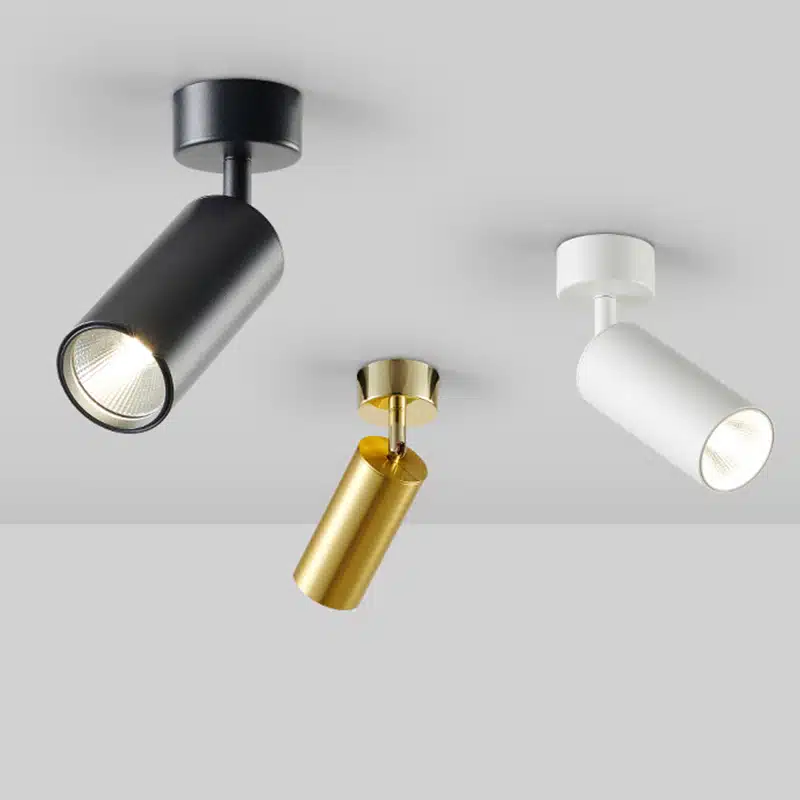 Matt black-white-Gold Surface Mounted LED Spotlight