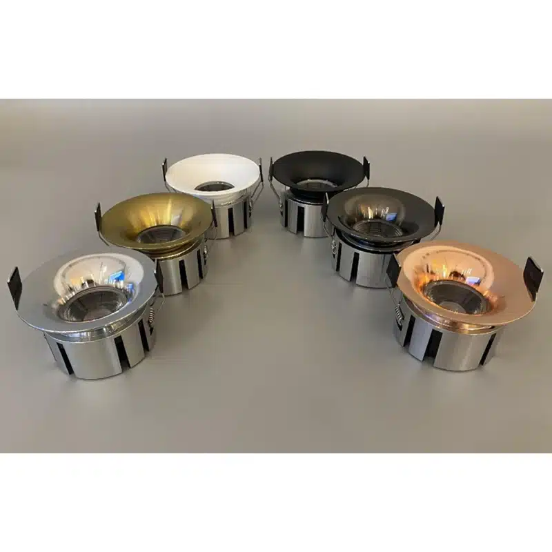 Curved Anti-glare spotlights with shining silver,gold, white, black,gun black trim options